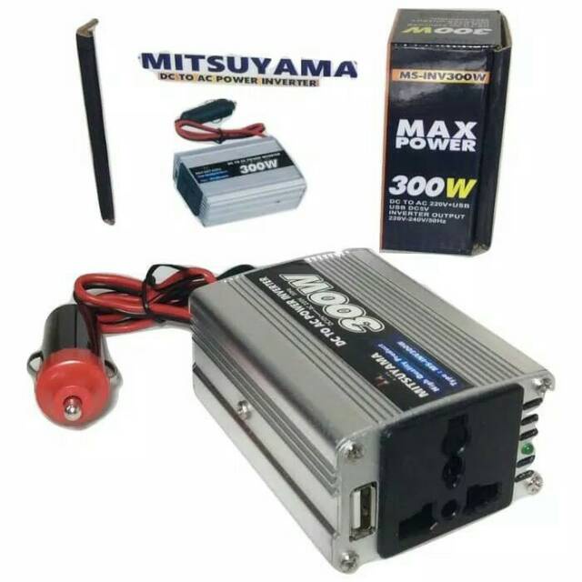 Power Inverter 300 Watt Mitsuyama DC to AC With USB 5 V / Inverter DC ke AC 300W Mitsuyama Power Inverter