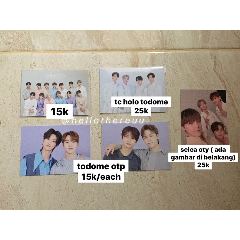TC TRADING CARD SEVENTEEN ODE TO YOU OTY // TOKYO DOME // TODOME OTP // UNIT // PERFORMANCE TEAM // 