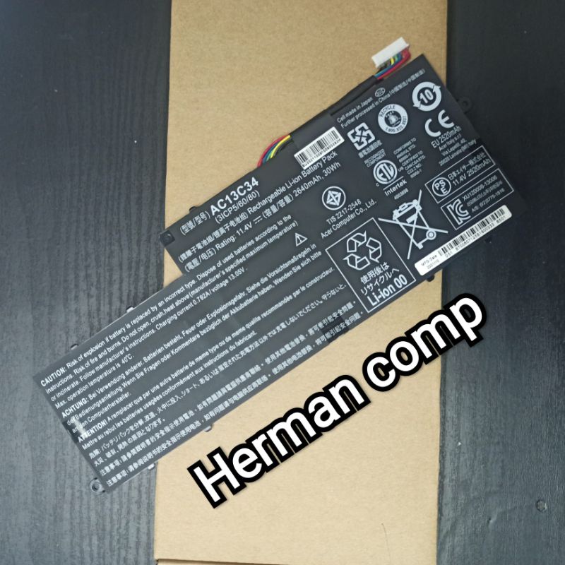 Original Baterai Acer Aspire E11 E3-111 E3-112 ES1-111 ES1-420 AC13C34