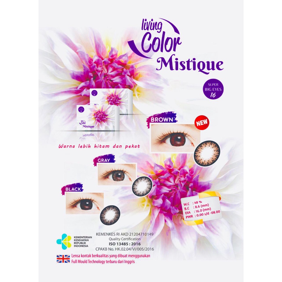 Softlens Living Color Mistique Minus (-3.00 s/d -6.00) by Irislab