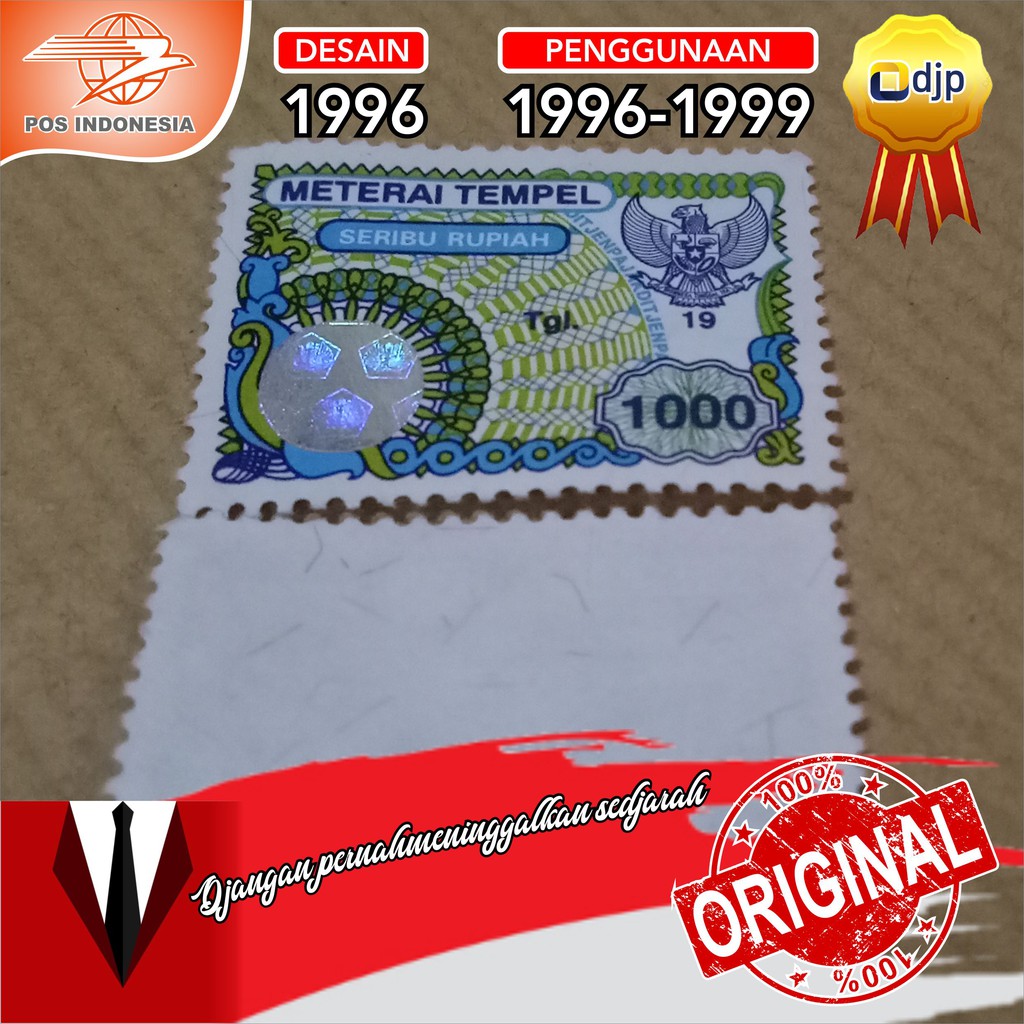 

MATERAI 1000 DESAIN TAHUN 1996 PEMAKAIAN 1996 1997 1998 1999 ASLI ORIGINAL