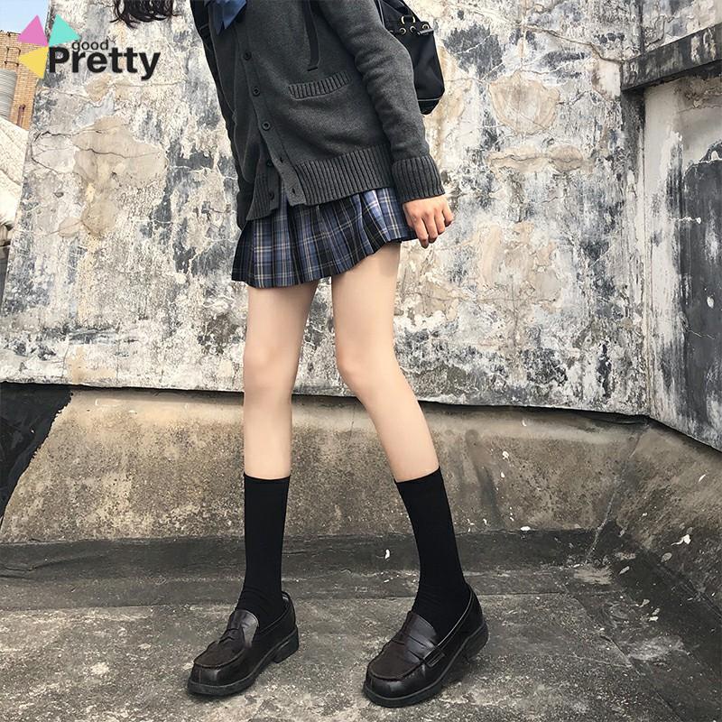 Kaus Kaki Beludru JK Wanita Medium High Bernapas di Atas Lutut Stoking - PD