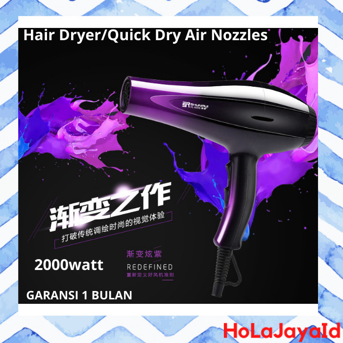 Hair Dryer/Quick Dry Air Nozzles XL-8888 - Black 2000Watt