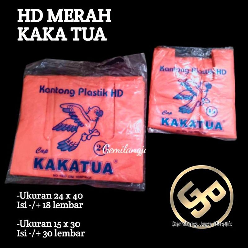 KANTONG PLASTIK MERAH KANTONG PLASTIK KAKAK TUA WARNA UK 15/24