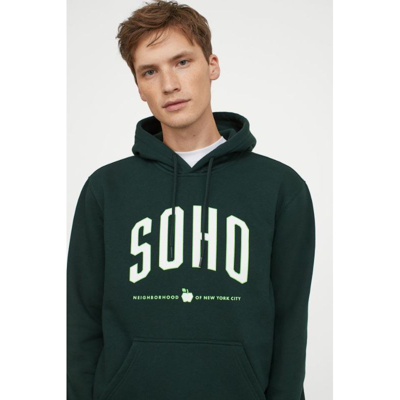 S - XXXXXL(6XL) Hoodie SOHO BIGSIZE Jaket Sweater Neighborhood of New York City OVERSIZE Pria Wanita Jumbo Hijau botol