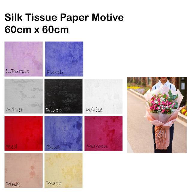 

Silk Tissue Paper Motive 20 lembar - kertas bunga - wrapping - buket