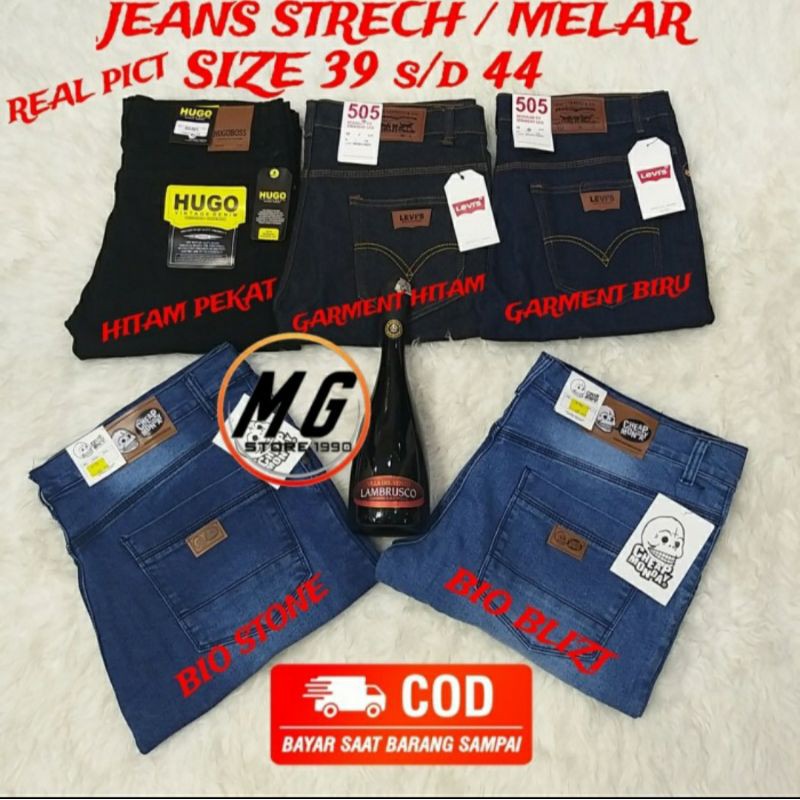 CELANA JEANS PANJANG JUMBO BIG SIZE STREET SLIM FIT PRIA LAKI LAKI