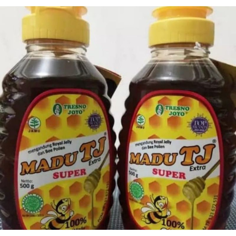 Madu tj ektra super 500 gram (dilengkapi dengan beepolen &amp; royal jelly) || Madu tj || madu Original 100%