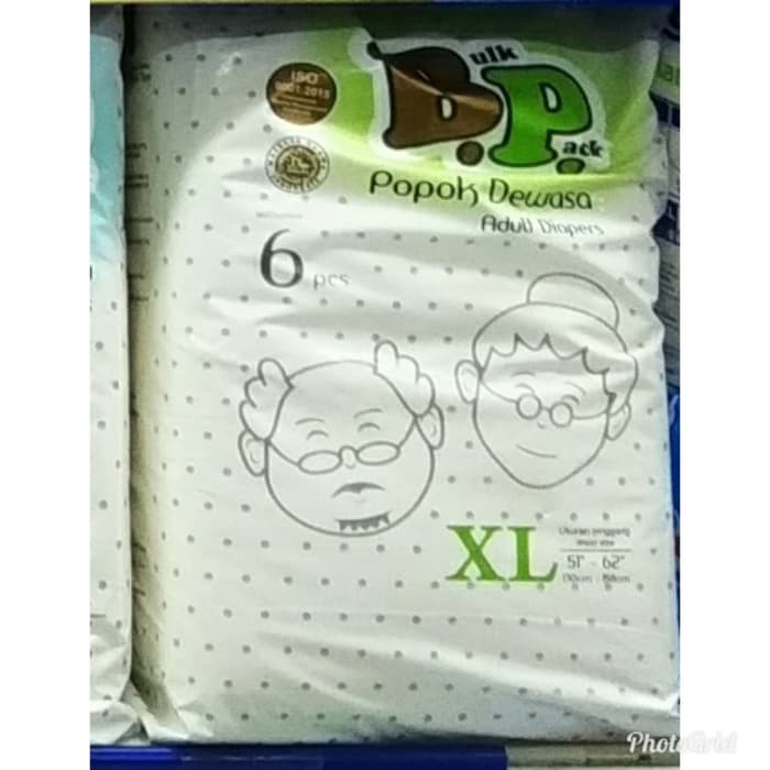 POPOK DEWASA BP BULK PACK REKAT SIZE XL ISI 6 ADULT DIAPER PROMO MURAH LINGKAR PINGGANG 127cm-156cm