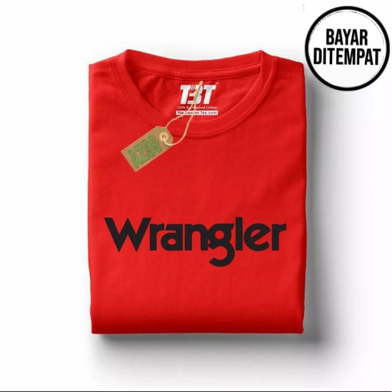 Kaos Pria Wrangler Baju Lengan Pendek Baju Oblong Dewasa Distro Murah Atasan Pria Logo COD