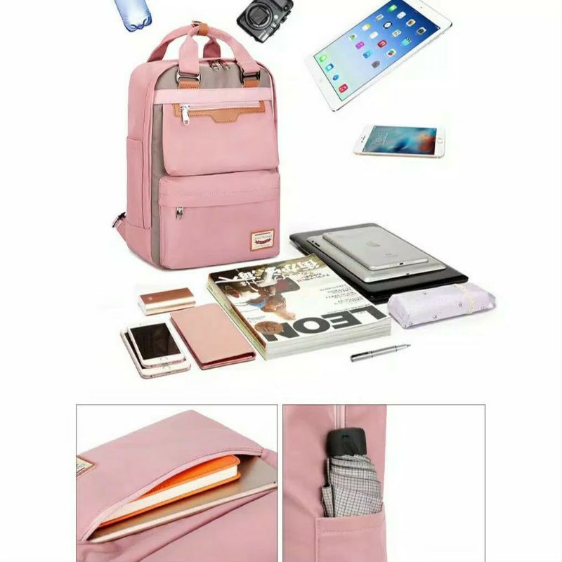 MOEZHA TAS _ Tas Ransel (CEREAL) Laptop Tas sekolah Wanita Korea Waterproof Shockproof PL952