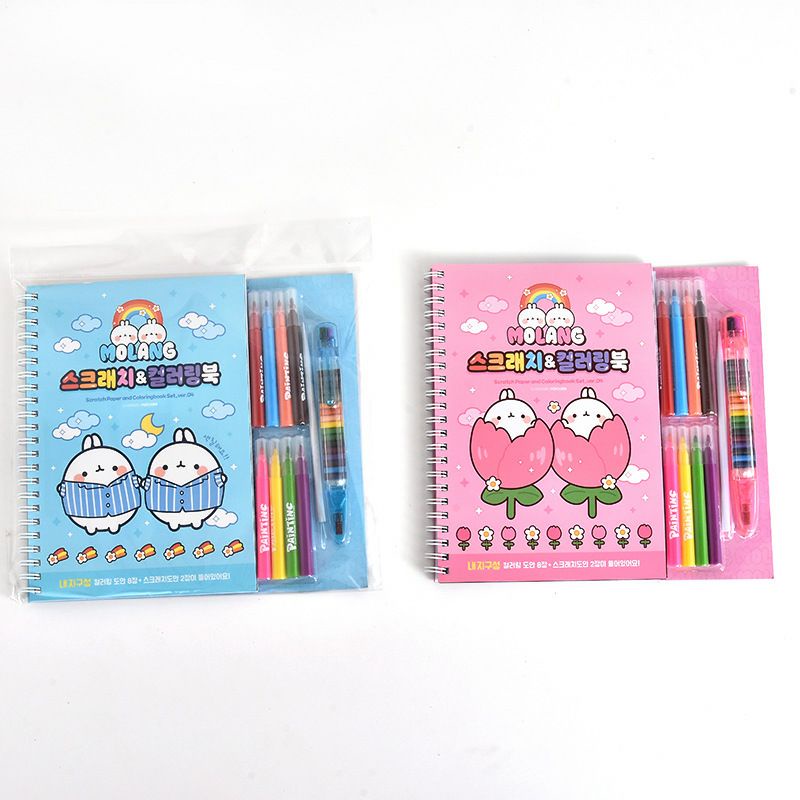 Activity Book Anak DIY Buku Mewarnai / Scratch paper and Coloring set