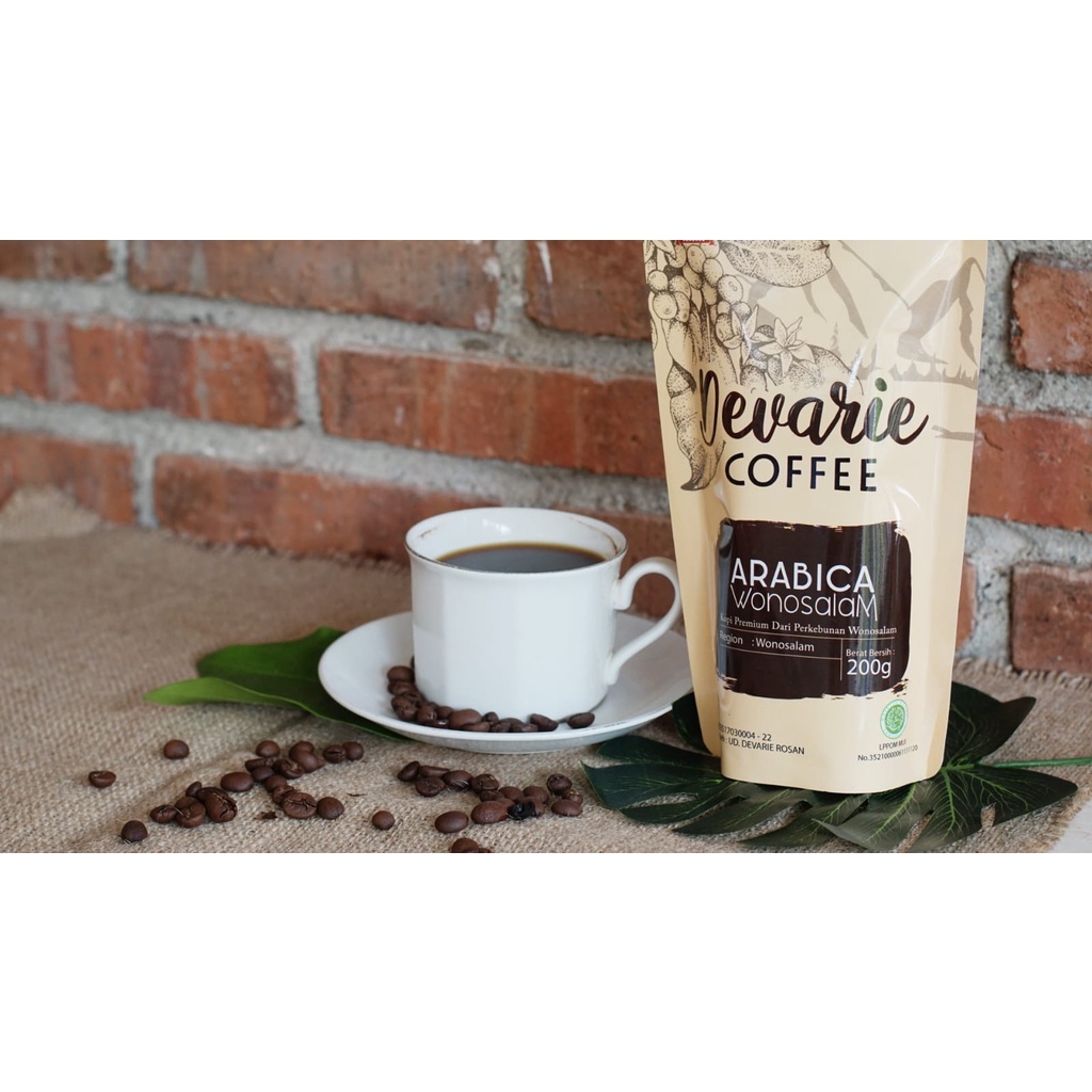 

Kopi bubuk murni "Devarie Coffee Arabika Wonosalam 200gr