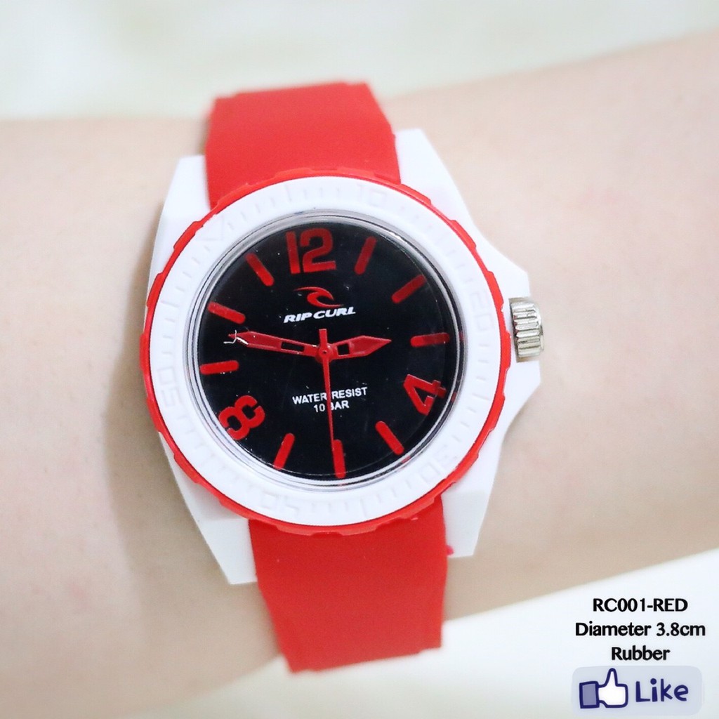 Jam tangan ripcurl ukuran wanita/pria tali karet sporty fashion grosir