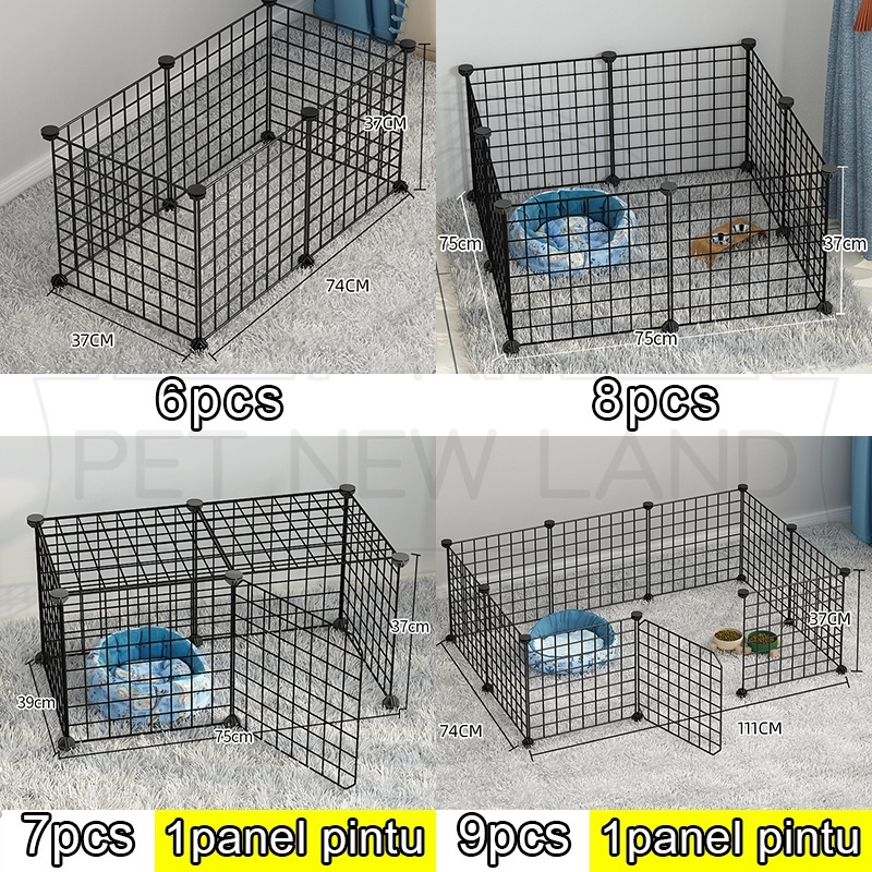 Kandang Kucing Kandang Anjing Kelinci tempat tidur Pet Cage Pagar Besi DIY Kandang Hewan Peliharaan