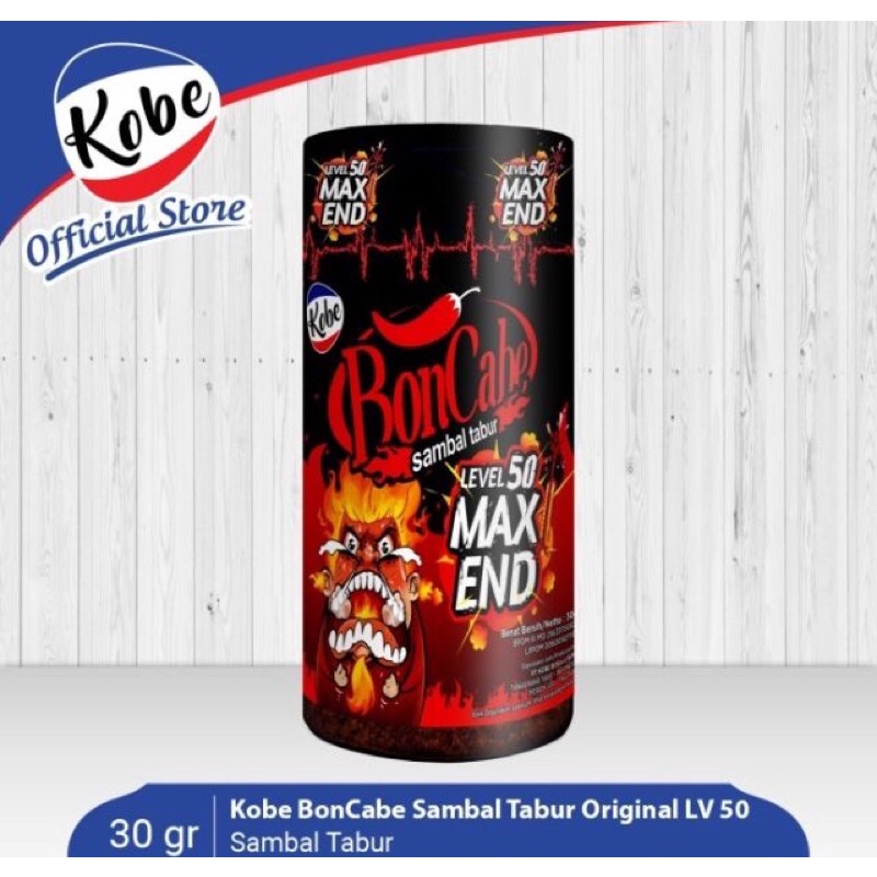 Kobe BonCabe Sambal Tabur MAX END botol 30gr Level 50 Halal MAXEND