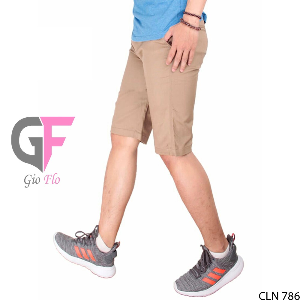 GIOFLO Outfit Pria Celana Chinos Pendek Kekinian Coklat Muda / CLN 786