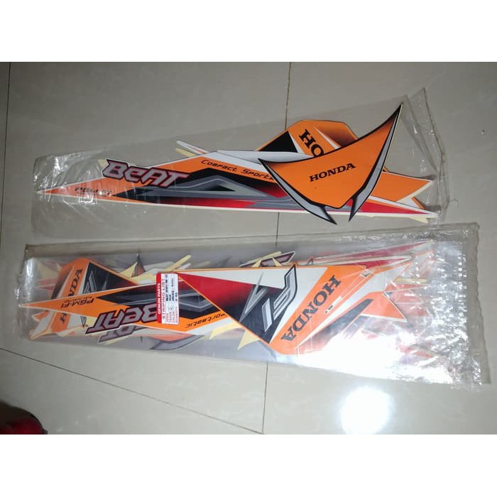Striker Motor Bodi /  Stiker Bodi & Lis Body & Striping Beat Fi 2014 Iss Orange