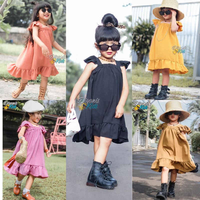 (6 bulan-7 Tahun) SABELA-Dress anak perempuan| Dress baju anak perempuan | Dress baju bayi | Gaun pesta anak bayi ori diyanis kids