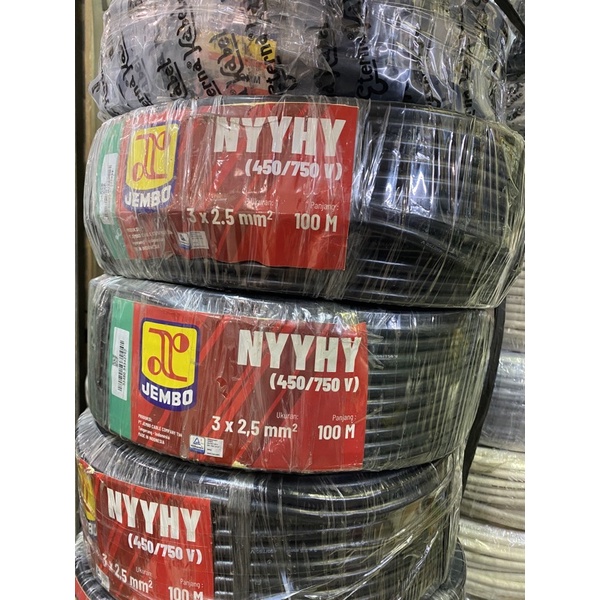 Kabel 4 besar NYYHY 3x2,5mm Jembo @100meter