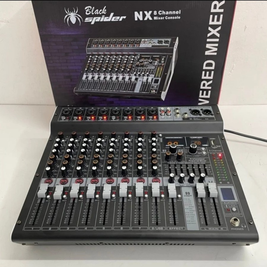 Power mixer blackspider nx8 original black spider 8 channel nx 8