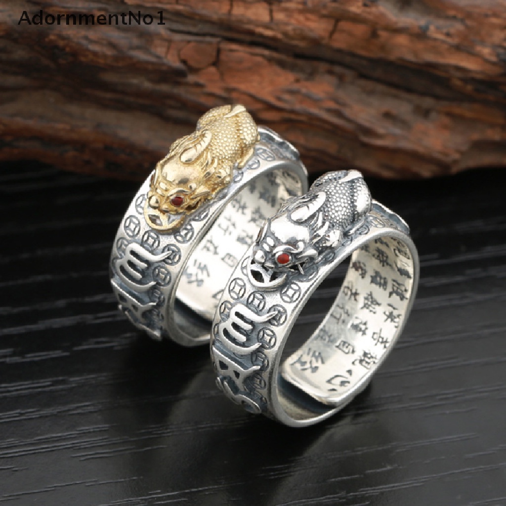 (AdornmentNo1) Cincin Pixiu Charms Adjustable Gaya Retro Vintage Untuk Unisex / Pria / Wanita