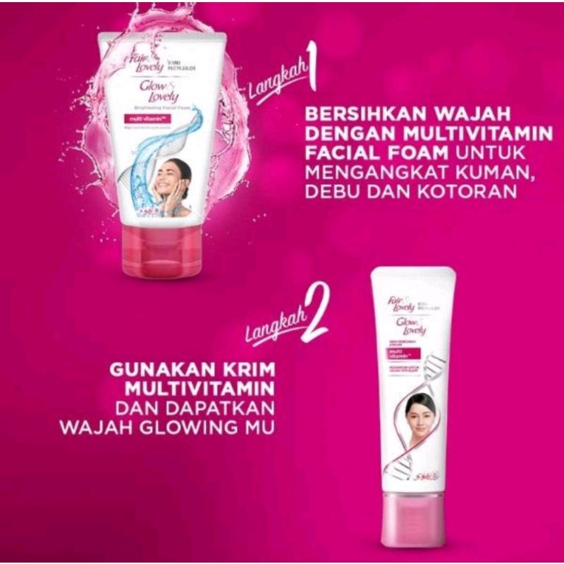 BPOM FAIR &amp; LOVELY / GLOW &amp; LOVELY MULTI VITAMIN FACIAL FOAM  100g / SABUN CUCI MUKA