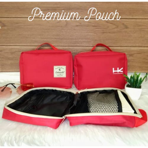 TRAVEL POUCH PRIA WANITA HANDBAG/CLUTCH BAG PRIA WANITA ORIGINAL CARRAVELLE BISA CUSTOM SABLON/LOGO