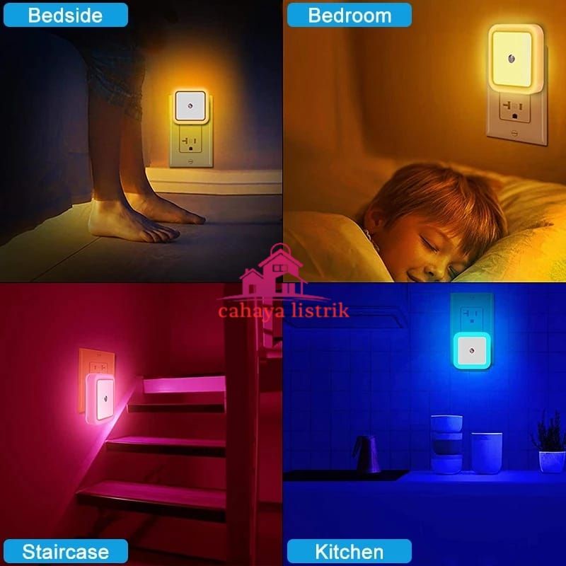 Lampu Tidur Night / Sleep Mini Lamp Dekorasi Hias KOTAK LED Otomatis Sensor Cahaya ECER GROSIR MURAH