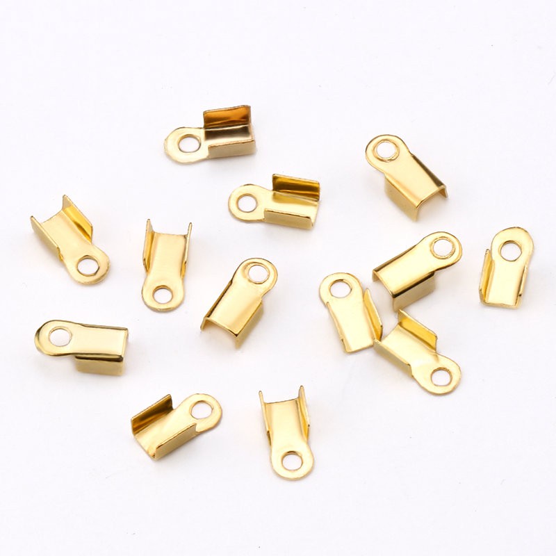 500 pcs 6 * 3mm Cord Crimp End Beads Buckle Tips Genggam kait kabel jepit