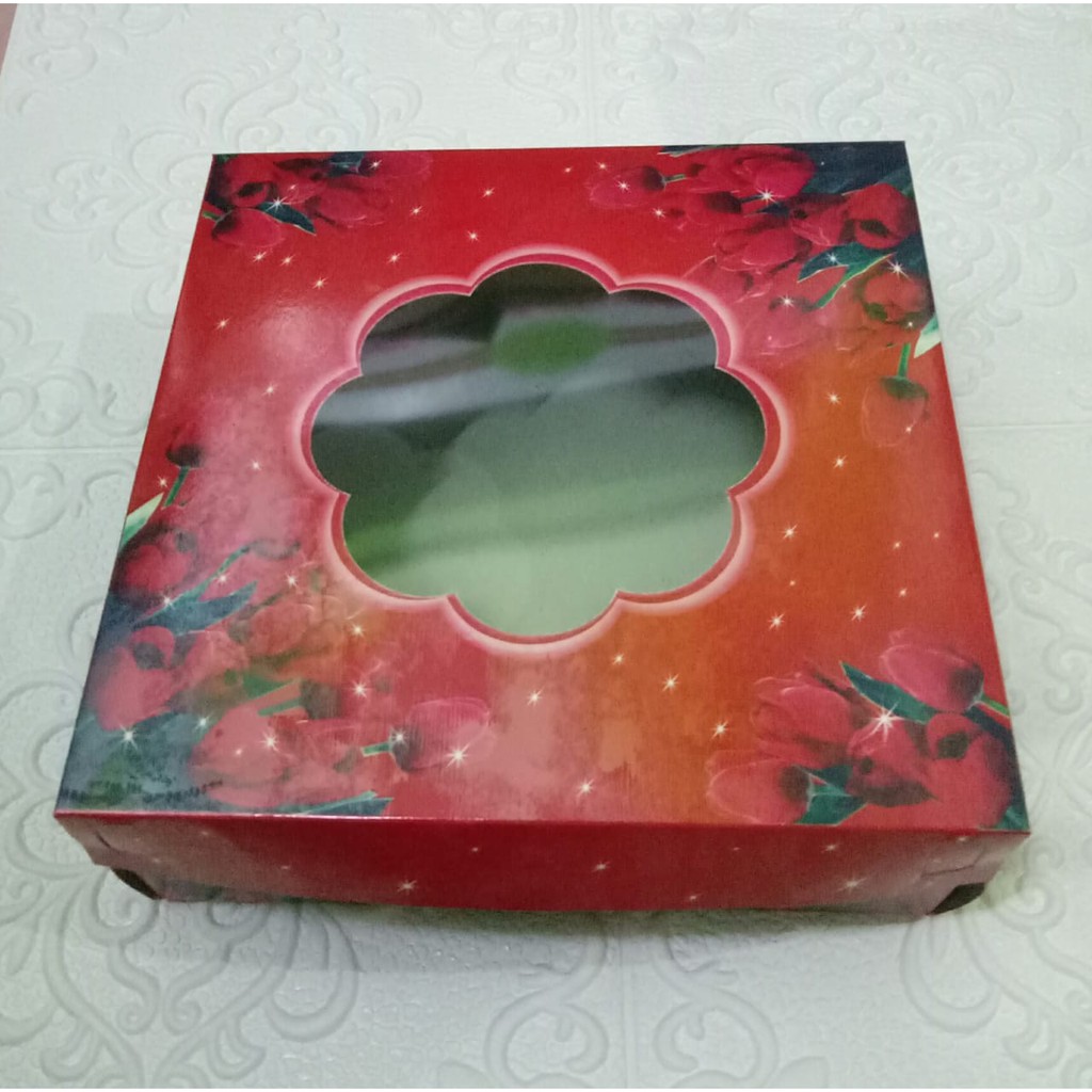 

PALING FAVORIT!! Box Kardus Kotak Kue Tart Snack Cake Warna merah Ukuran 30x30x9 cm. 854