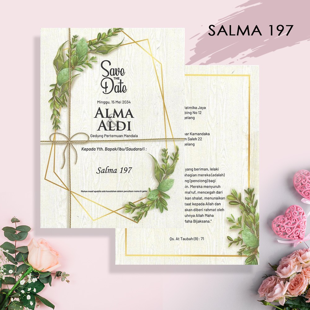 Undangan Murah Rustic Pernikahan Blangko Undangan Salma 197