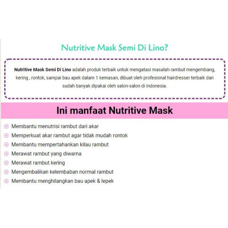 Alfaparf Milano Semi Di Lino Moisture Nutritive Mask (25ml) Masker Rambut Italia