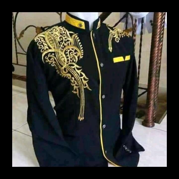 SALE JASKO MODERN / JAS KOKO /HITAM LIST KUNING KOKO COWOK TERMURAH ALI