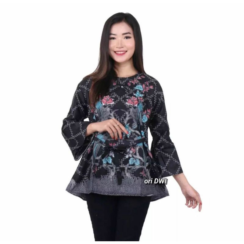 COD - Bayar Ditempat - Blouse Batik Couple Atasan Batik Wanita Blus Batik Cendrawasih Blarak Kipas-BL Jaring