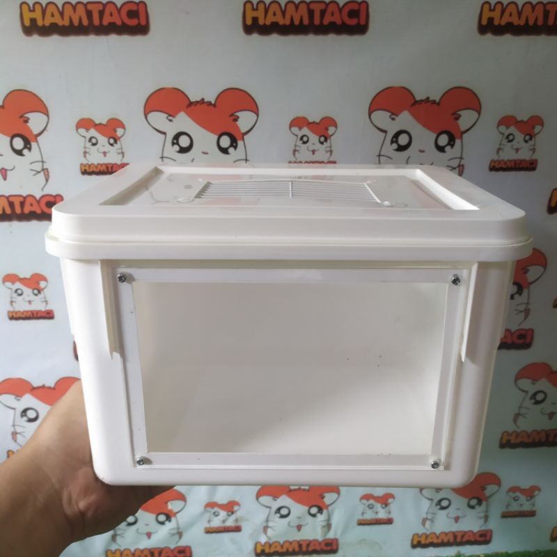 KANDANG HAMSTER LED USB HAMSTER/REPTILE/GERBIL/PETS KOTAK AKRILIK DENGAN LED-MODEL 1 + LED