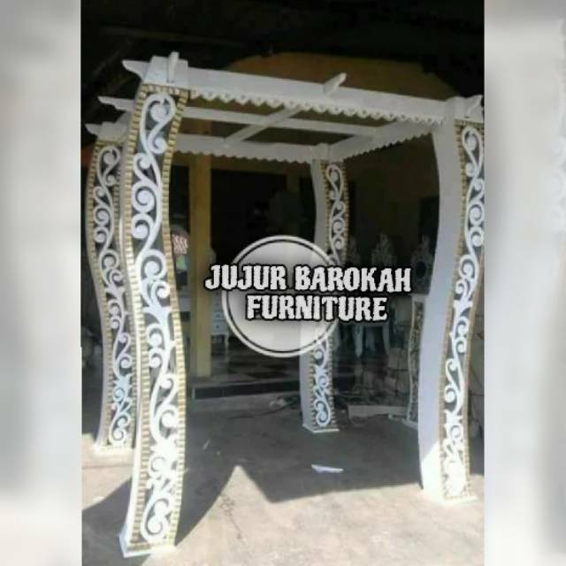 Pergola Dekorasi Manten Gebyok Ukir Kayu Gerbang Pintu Masuk Manten Jujur Barokah Furniure Jepara