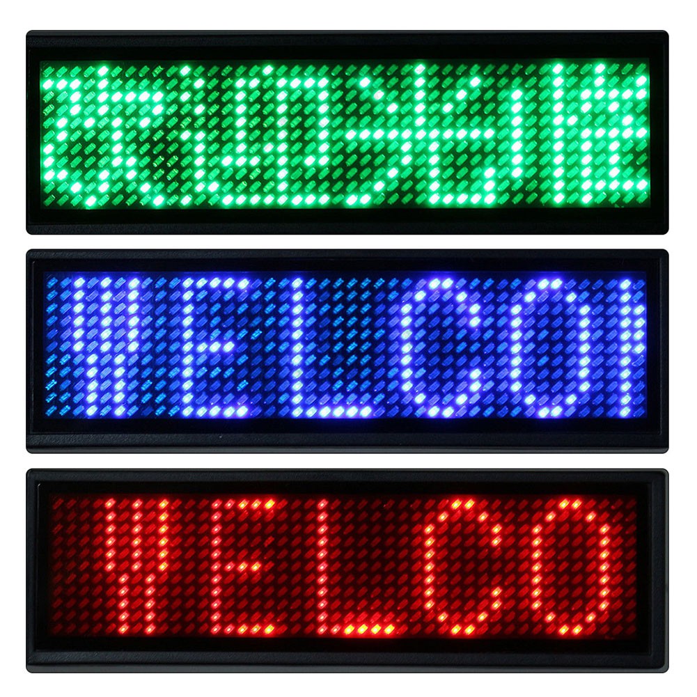 【READY STOCK】Mini LED Digital Programmable Rechargeable Scrolling Name Message Tag Sign