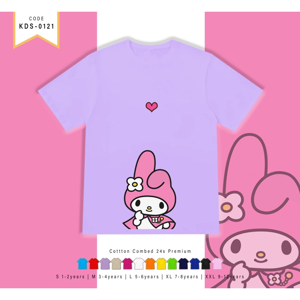 T-SHIRT KIDS / KAOS ANAK-ANAK BERGAMBAR MELODY / CUSTOM TEE / MURAH / ATASAN ANAK PEREMPUAN