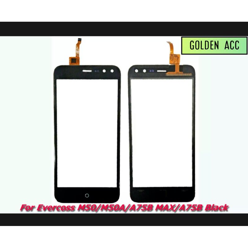 Touchscreen Evercoss M50 M50A A75B MAX A75B Layar sentuh TS TC KUALITAS TERBAIK BAYAR DITEMPAT COD
