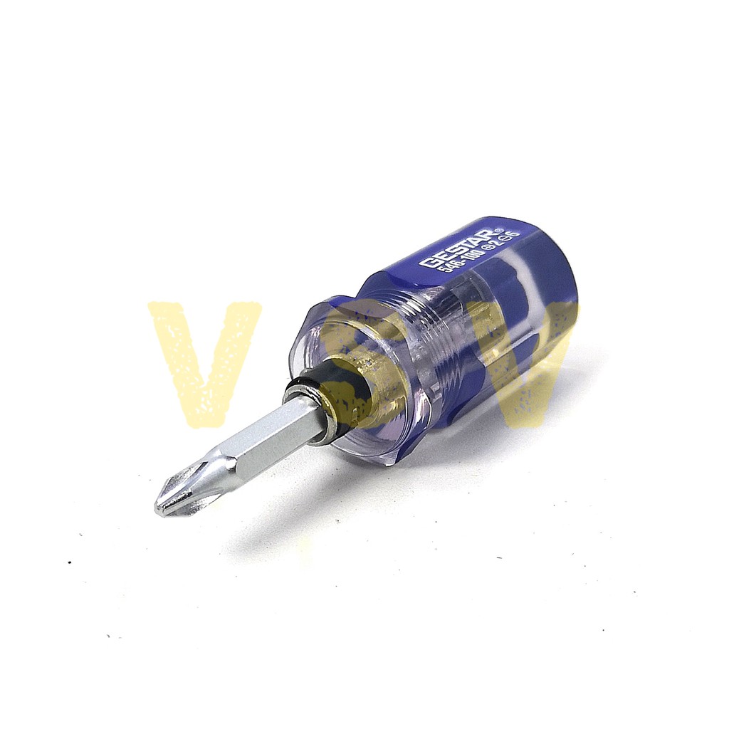 GESTAR Magnetic 2way screwdriver 36mm / obeng bolak balik / plus min