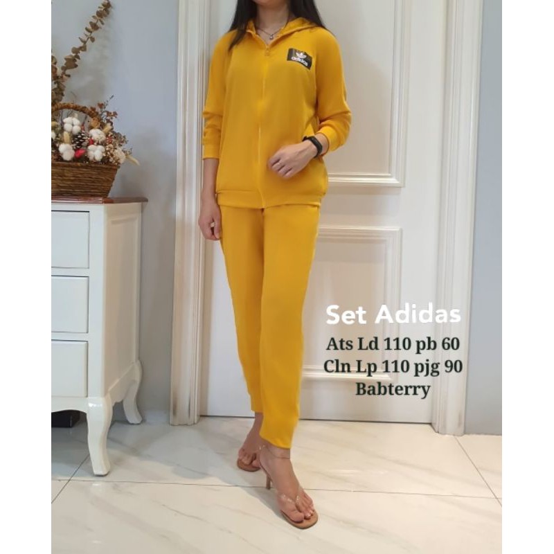 Baju setelan panjang wanita cewek JAKET ADIDAS