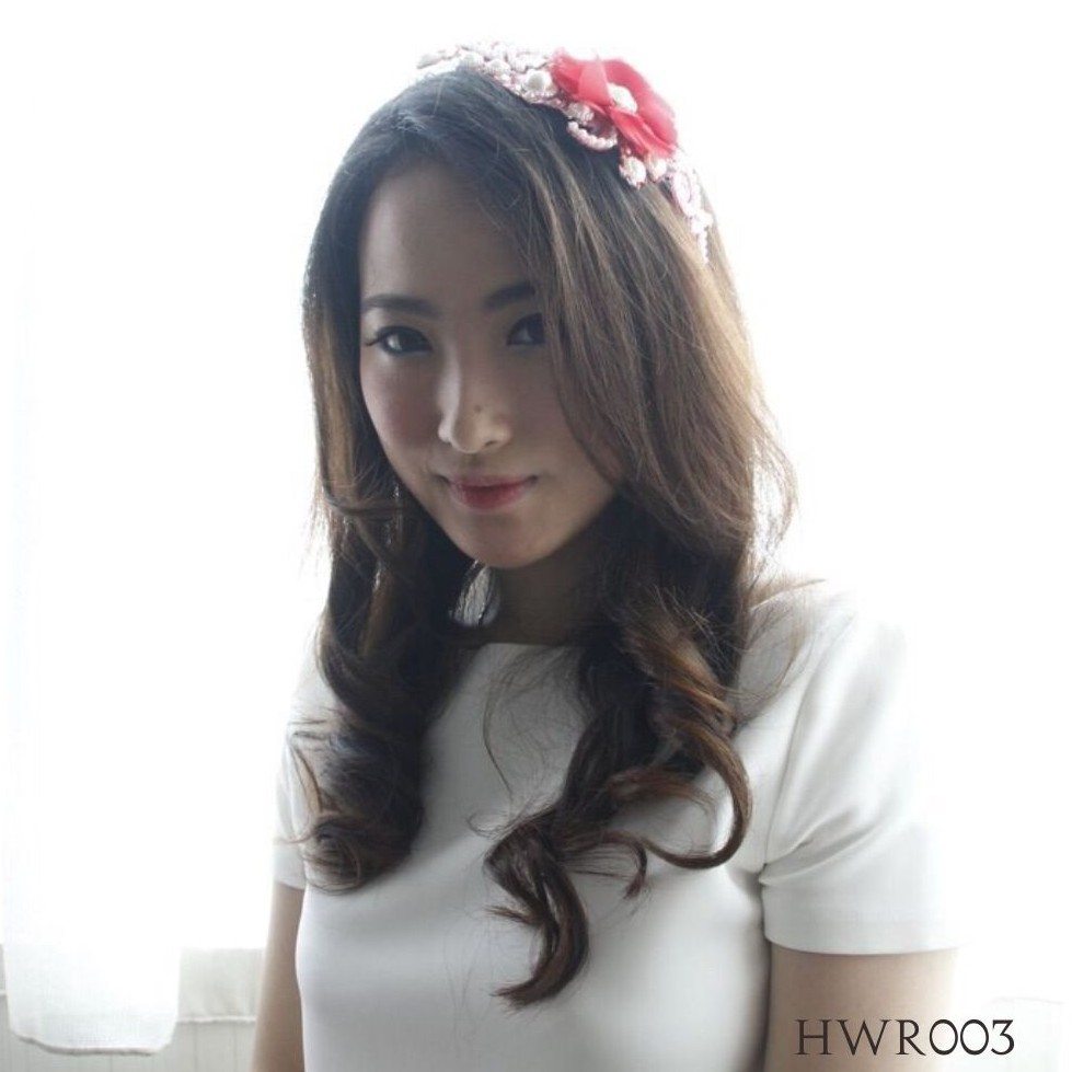 [READY STOCK] AKSESORIS RAMBUT HEADPIECE PENGANTIN TIARA WANITA MERAH HWR003