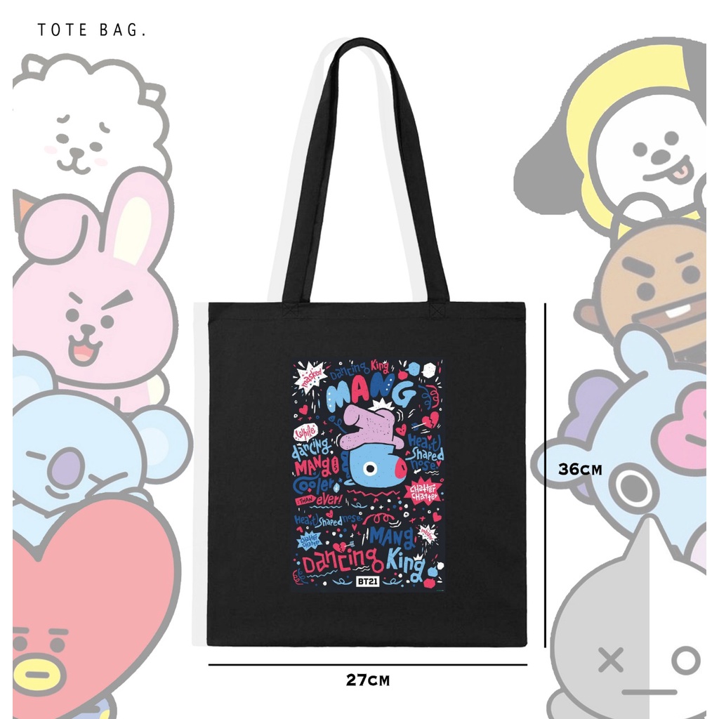 TOTE BAG WANITA BABY BANGTAN ARMY BT21 / TAS WANITA / KANVAS / KPOP