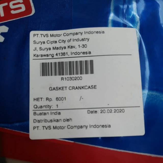 Packing Tengah Neo/Rockz TVS ( gasket crankcase )