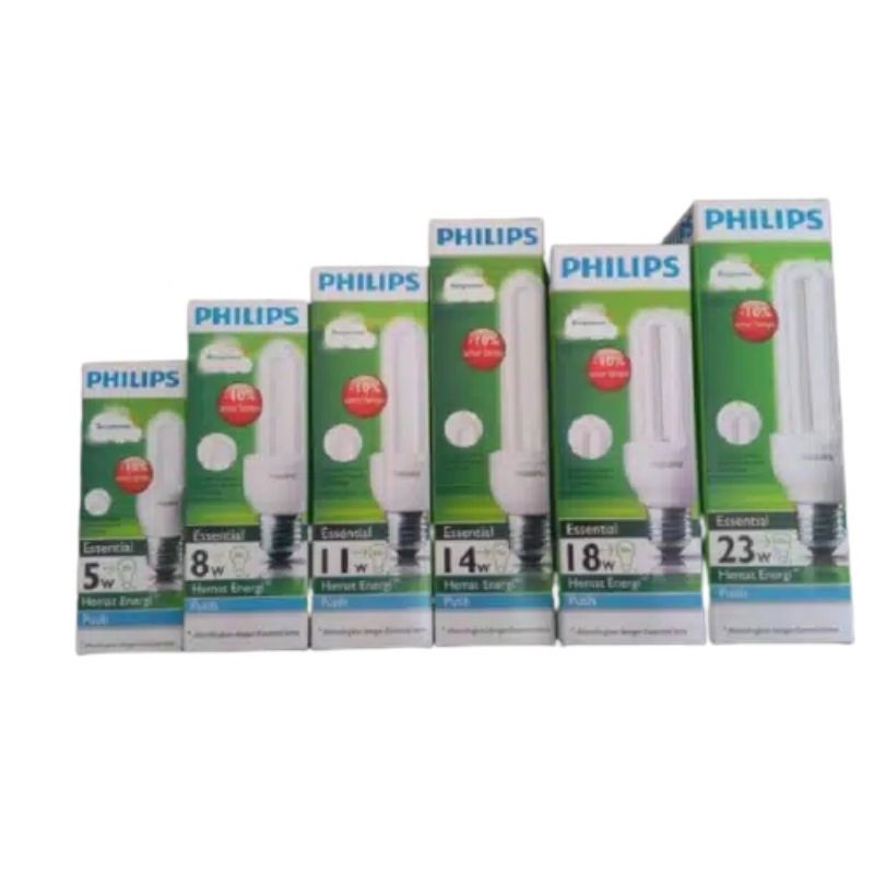 Bola Lampu Philips Essential 2U/3U Putih 5W/8W/11W/14W/18W/23W