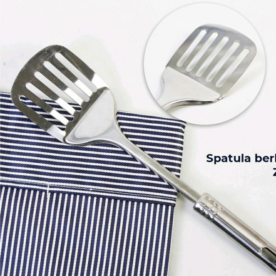 Spatula Set Stainless Steel Sutil Masak Anti Karat Centong Kuah Sop