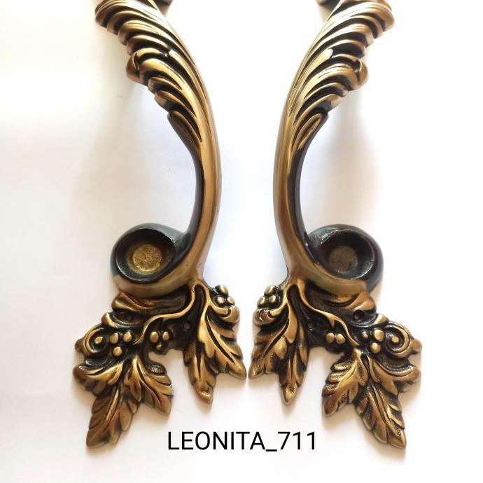 GAGANG PINTU HANDLE PINTU KUNINGAN DAUN 60CM