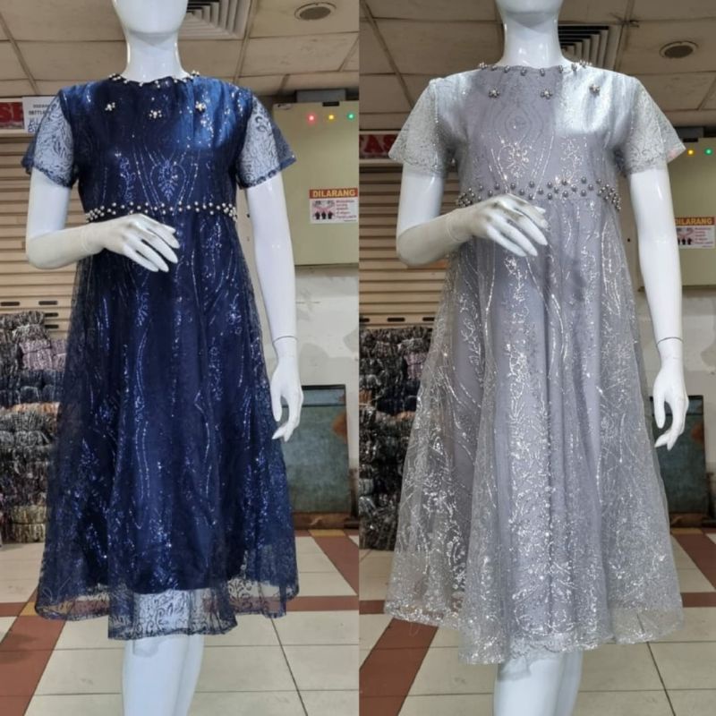 Dress tulle pesta mewah//dress kekinian//baju pesta //dress tulle mutiara