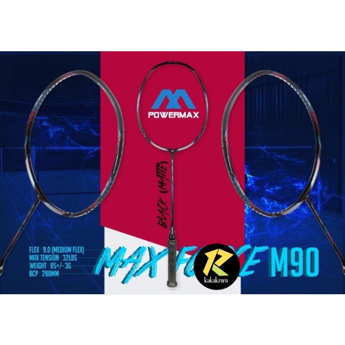 RAKET BADMINTON POWERMAX MAX FORCE M90 ORIGINAL POWER MAX TENSION 32LB
